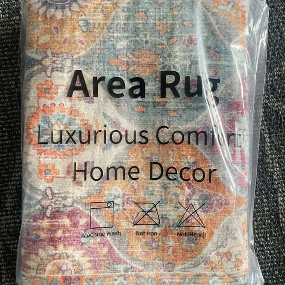 “Vibrant Moroccan Trellis Area Rug – 2’x3’, Machine Washable, Brand New” - Picture 8 of 9